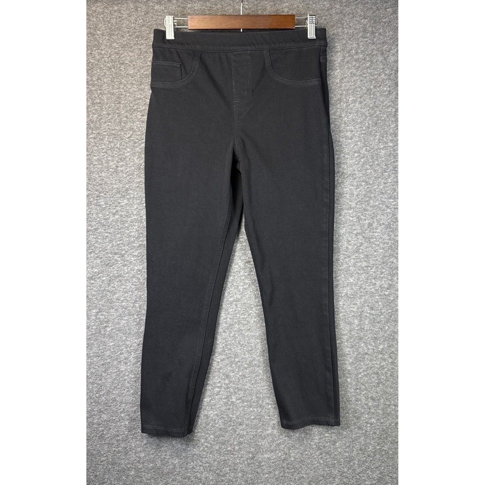 Spanx Jean-ish Leggings Women Size M Black Work Travel Ankle 4-Pocket 20018R EUC